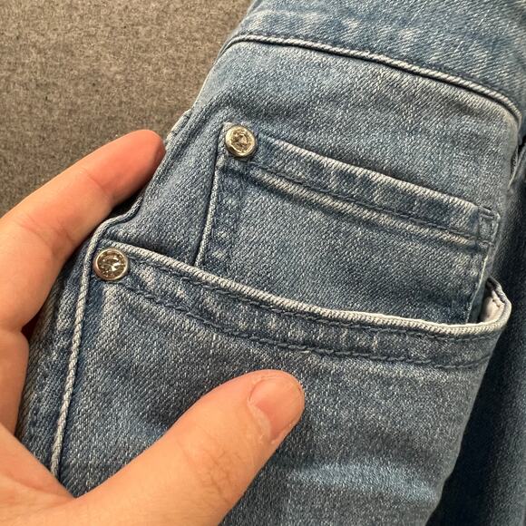 Studio Park x Jane Treacy Regular Denim Kick Flare Cropped Medium Wash, Plus 22 - Picture 11 of 11